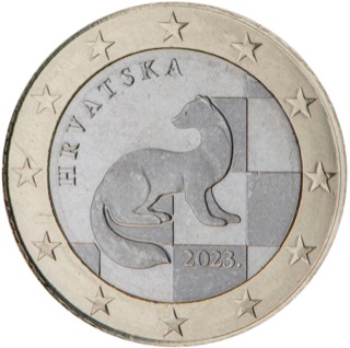 Euromünze 1 Euro kroatien – nationale Seite