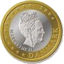 Euromünze 1 Euro daenemark – nationale Seite