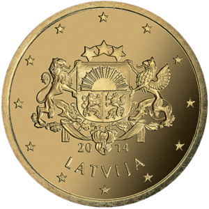 Euromünze 50 Cent lettland – nationale Seite